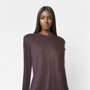 LNA Open Shoulder Purple Knit Top